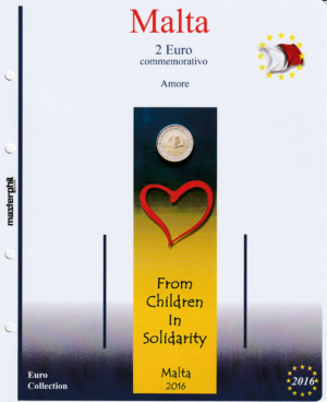 2016 Malta 2 € Amore Children Solidarity Card Aggiornamento Masterphil