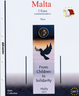 2017 Malta 2 € Pace Children Solidarity Card Aggiornamento Masterphil