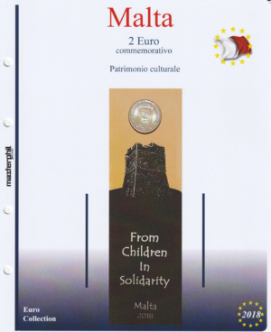 2018 Malta 2 € Patrimonio Culturale Children Solidarity Card Aggiornamento Masterphil