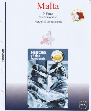 2021 Malta 2 € Eroi della Pandemia Folder Aggiornamento Masterphil