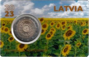 2023 Lettonia € 2 Slava Ucraina in Card PSC