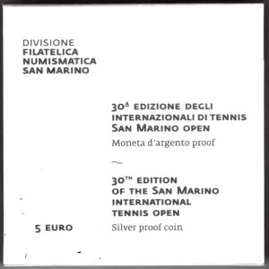 2023 San Marino € 5 Tennis moneta singola