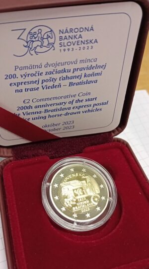 2023 Slovacchia € 2 200 anni diligenza Vienna Bratislava Fondo Specchio - immagine 2