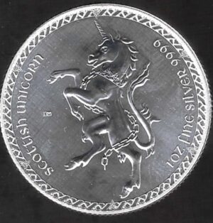 2023 Niue 1 oncia Scottish Unicorn