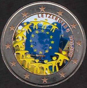 2015 Lussemburgo € 2 Bandiera Colore