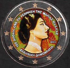 2023 Grecia € 2 Maria Callas Colore