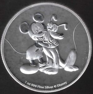 2020 Niue 1 oncia Topolino e Pluto