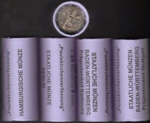 2024 Germania € 2 Costituzione Rotolino 5 zecche