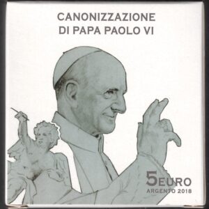 2018 Vaticano € 5 Canonizzazione Papa Paolo VI° Argento Fondo specchio