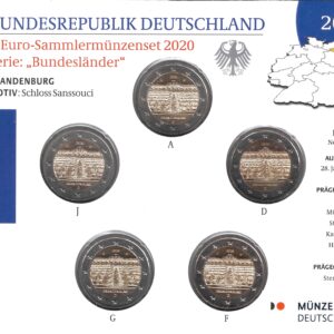 2020 Germania € 2 Brandeburgo 5 zecche Folder