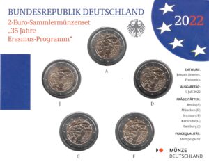 2022 Germania € 2 Erasmus 5 zecche Folder