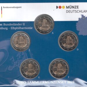 2023 Germania € 2 Amburgo 5 zecche Folder