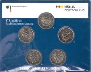 2024 Germania € 2 Costituzione 5 zecche Folder