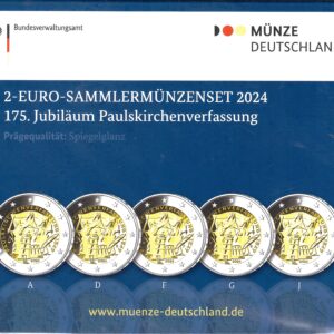 2024 Germania € 2 Costituzione 5 zecche Folder Fondo Specchio