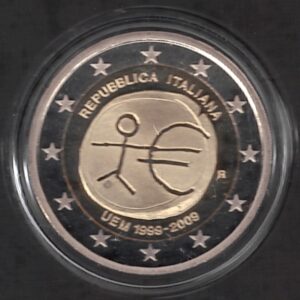 2009 Italia € 2 EMU Fondo Specchio in capsula