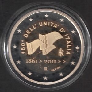 2011 Italia € 2 150° dell'Unità d'Italia Fondo Specchio in capsula