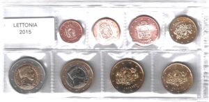 2015 Lettonia Serie annuale 8 valori sfusi