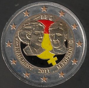 2011 Belgio € 2 Giornata della Donna Colore seconda versione
