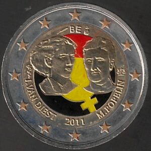 2011 Belgio € 2 Giornata della Donna Colore seconda versione