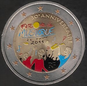 2011 Francia € 2 Musica Colore