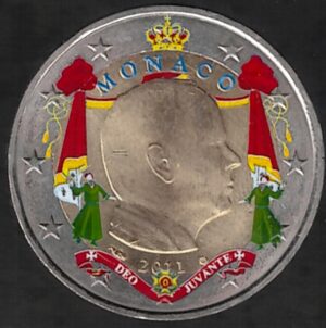 2011 Monaco € 2 Alberto Circolazione Colore