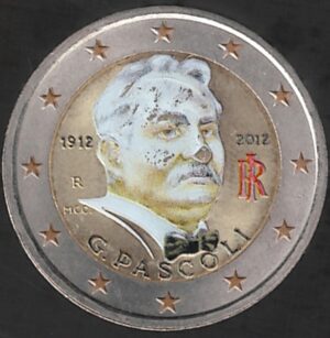 2012 Italia € 2 Pascoli Colore prima versione