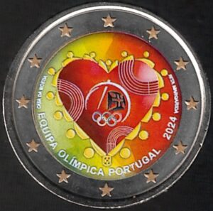 2024 Portogallo € 2 Squadra olimpica Colore