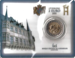 2005 Lussemburgo € 2 5° Regno Henri Card B.U.