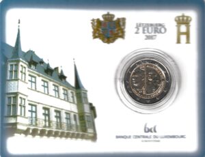 2017 Lussemburgo € 2 Guglielmo III Card B.U.
