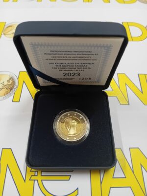 2023 Grecia 2€ Maria Callas Cofanetto Fondo Specchio