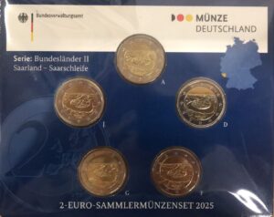 2025 Germania € 2 Saarland 5 zecche Folder