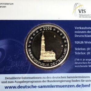 2008 Germania € 2 Amburgo zecca J Card