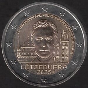 2025 Lussemburgo € 2 25° anniversario Granduca Henri