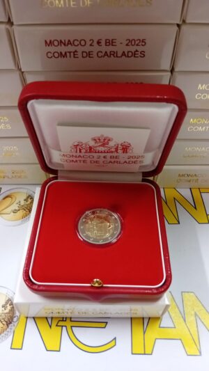 2025 Monaco € 2 Carladès in cofanetto fondo specchio