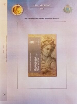 2025 San Marino € 2 Michelangelo Aggiornamento Abafil