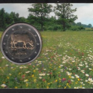 2016 Lettonia € 2 Mucca Settore Agroalimentare Card