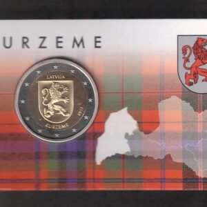 2017 Lettonia € 2 Regioni Storiche Kurzeme Card