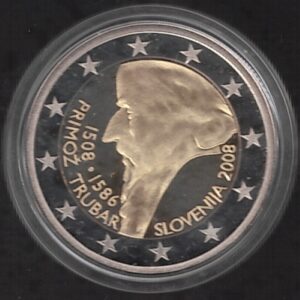 2022 Slovenia € 2 Trubar Fondo Specchio