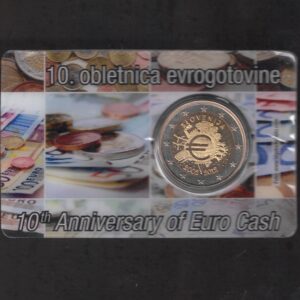 2012 Slovenia € 2 X° anno di circolazione monetaria in Euro