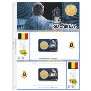 2025 Belgio € 2,50 ESA in Card Aggiornamento Abafil doppia lingua