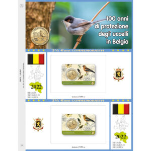 2022 Belgio € 2,50 Salvaguardia della Fauna in Card Aggiornamento Abafil doppia lingua