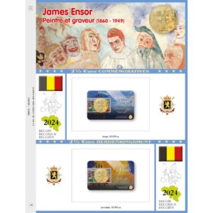 2024 Belgio € 2,50 James Ensor in Card Aggiornamento Abafil doppia lingua