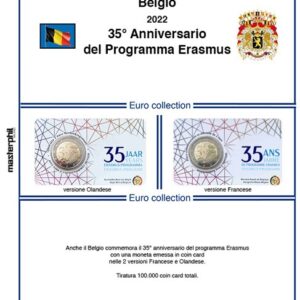 2022 Belgio € 2 Programma Erasmus in Card Aggiornamento Masterphil