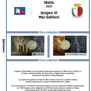 2022 Malta 2 € Ipogeo di hal-saflieni Card Aggiornamento Masterphil