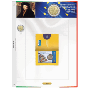 2022 Italia € 2 Coin card 35° Anniversario Programma Erasmus Aggiornamento Abafil