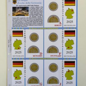 2025. Germania € 2 35° anniversario della riunificazione 5 Zecche Aggiornamento Abafil